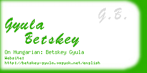 gyula betskey business card